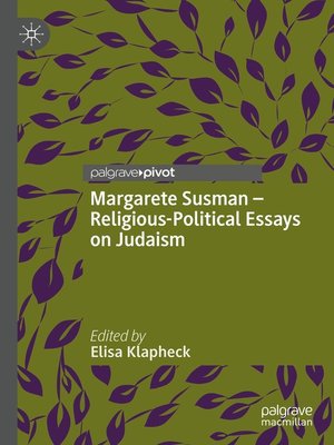 cover image of Margarete Susman--Religious-Political Essays on Judaism